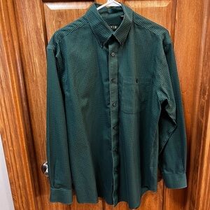 Men’s Orvis Checkered Button Down Green/Blue Medium